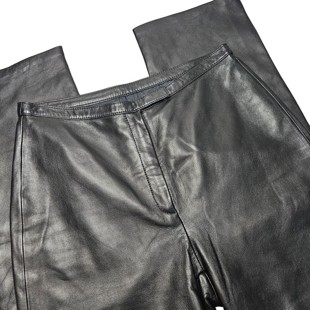 Clifford & Wills Leather Straight Leg Pants Missy 4 Black